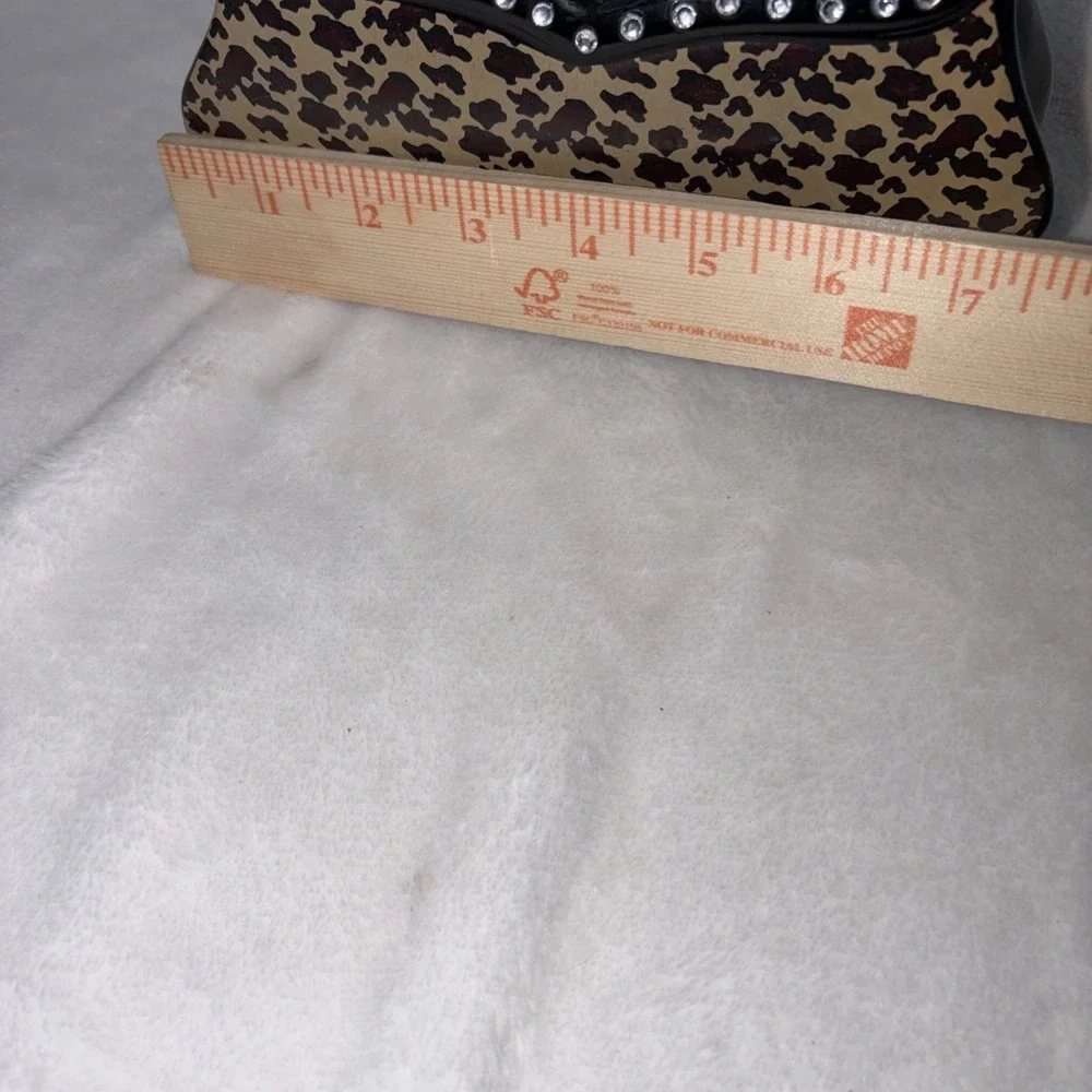 Clutch-Shaped Bank Animal Print Rhinestone Accents Ceramic‎ Y2K Kitsch Glam EUC